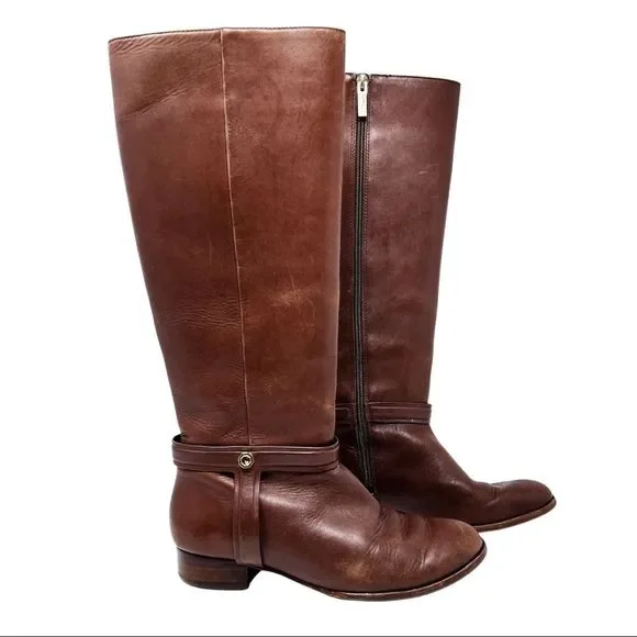 Louise Et Cie · Tall Brown Leather Riding Boots · Sz 7.5 - Picture 2 of 10